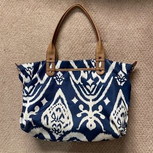 Stella & Dot Blue Ikat Computer Bag